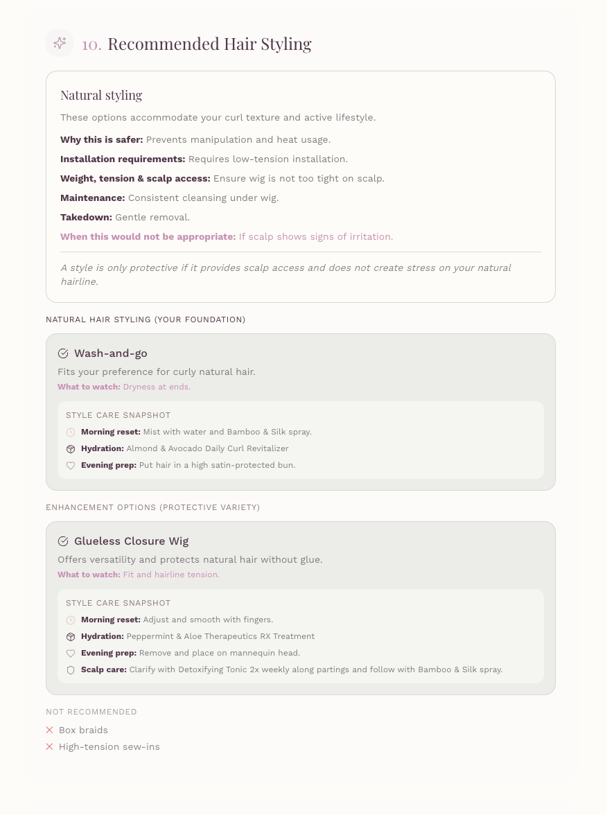 Healthy Hair Protocol — Styling Guidance