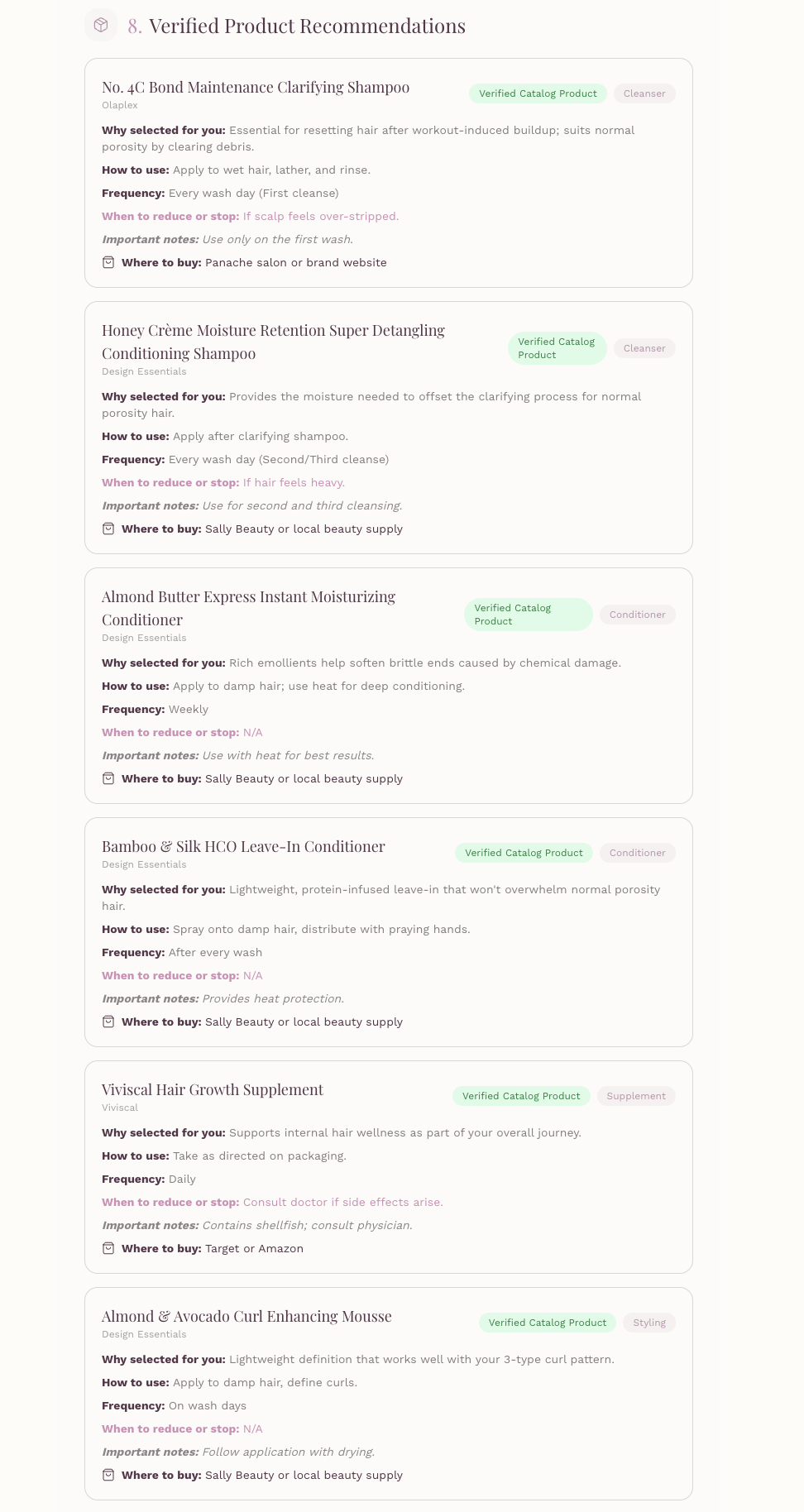 Healthy Hair Protocol — Product Recommendations